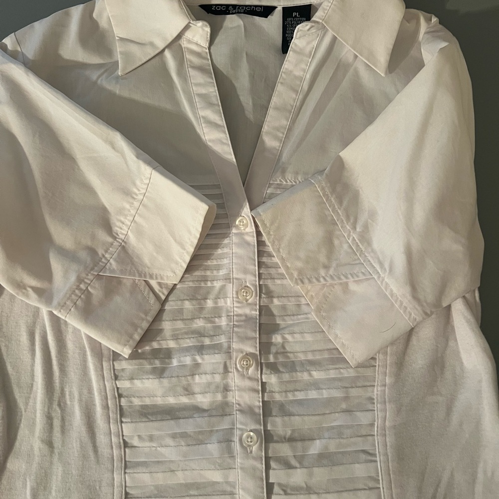 Zac & Rachel White Fitted Button Down Shirt - Picture 3 of 5
